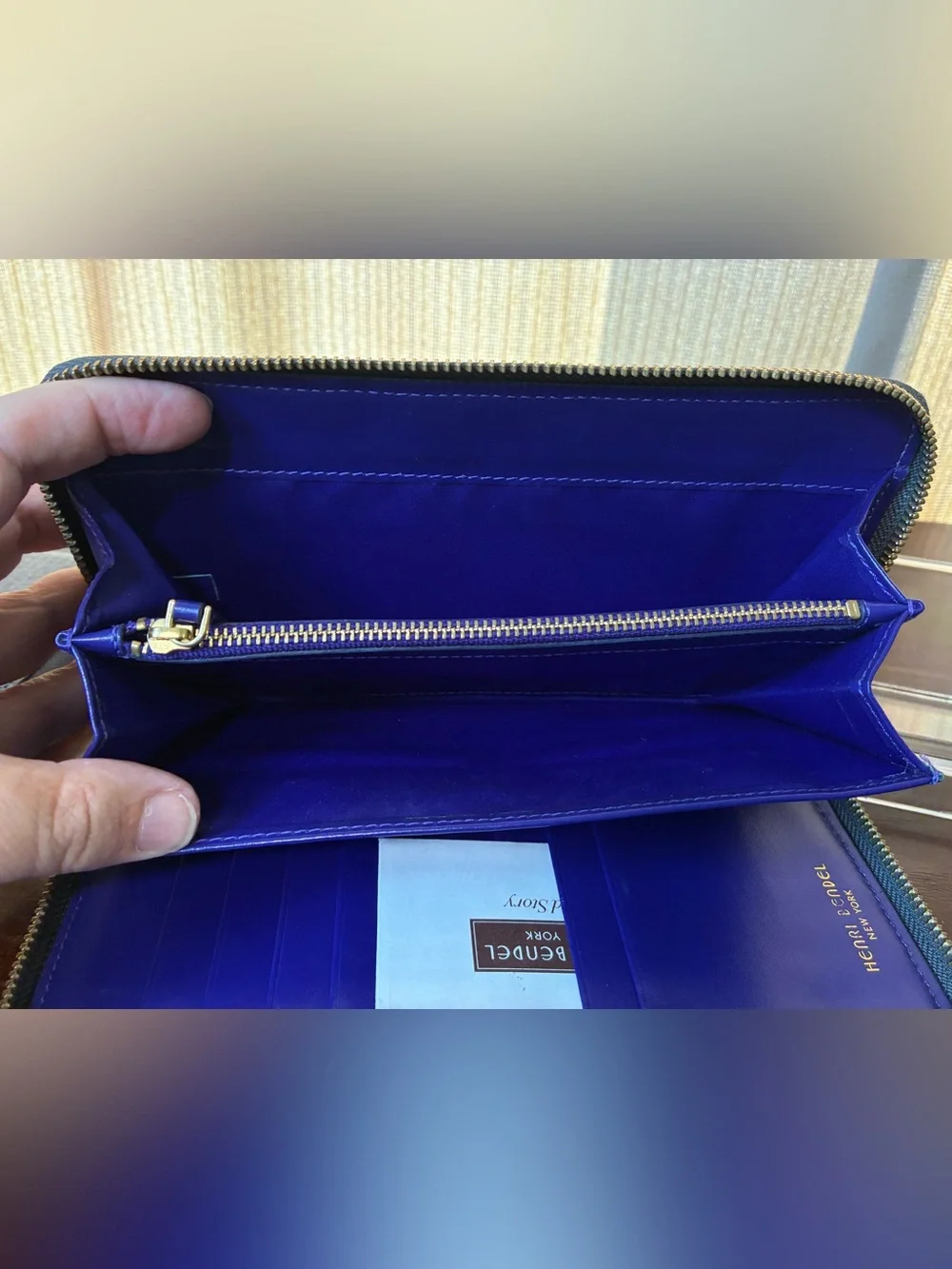 henri bendel Black Zip-Around Tablet Wallet Case with Gold Accents